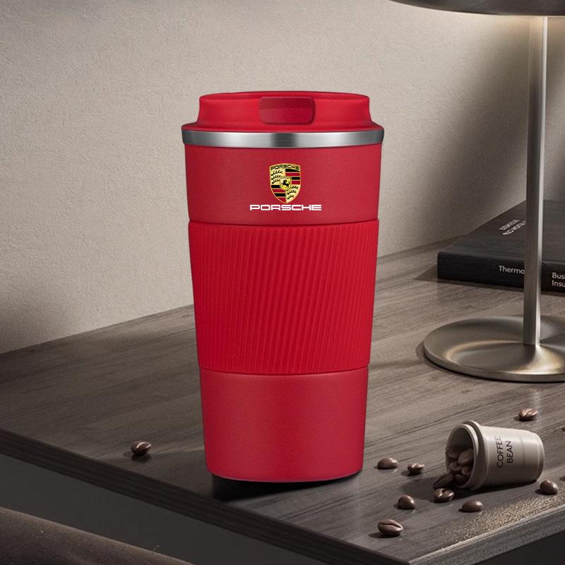 500ml Stainless Steel Coffee Tumbler Thermos Cup Portable Travel Thermal Mug for Porsche Panamera Cayenne Taycan 911 718 Macan