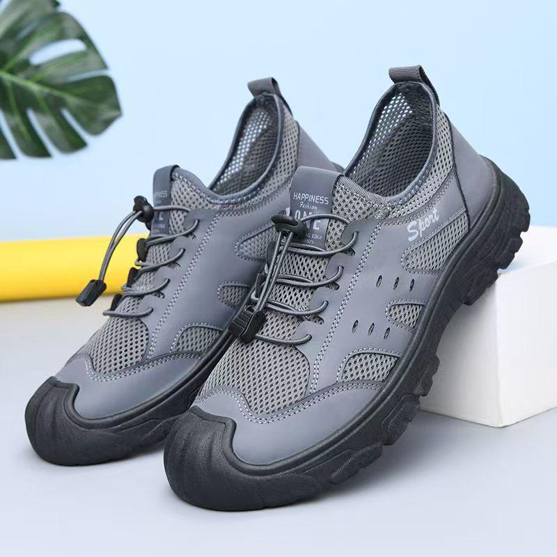 Men's Summer Breathable Mesh Shoes, Soft Sole, Non-slip, Comfortable Hiking and Casual Sports Shoes.