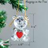 Red and Transparent Crystal Baby Bear Figurine Collection Bear Pretty Glass Ornament  Home