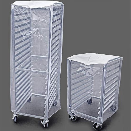 Bread Rack Cover Transparent Bun Pan Rack Cover Zipper Closure Baking Pan Rack Cover for Home Bakery