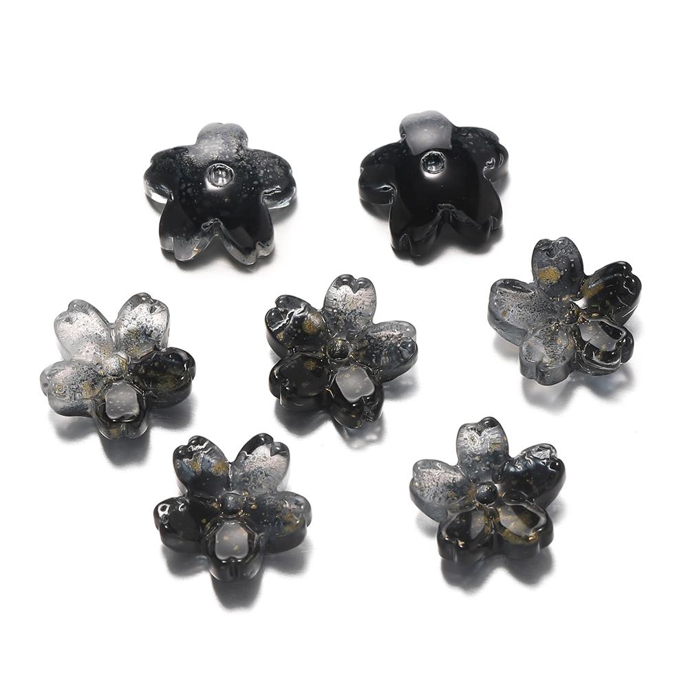 10Pcs/lot Glass Gradient Beads Cherry Blossom Scattered Beads Handcrafted DIY Production Jewelry Craft  Bracelet Accessories