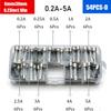 Car Fast-Blow Glass Tube Fuses 0.1A~35A Quick Blow Car Glass Tube Fuses Assorted Kit for Car Light Inflator