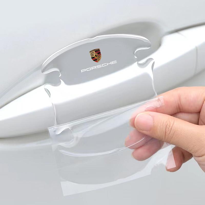 4PCS Transparent Car Door Anti-collision Protector Bumper Strip Sticker For Porsche Boxster Cayenne Panamera Macan Cayman 911 918 996 917 991