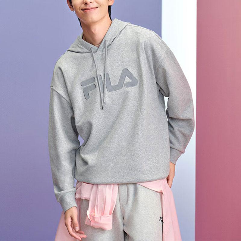 New FILA Sweatshirt Unisex Gray Heather Gray F51U338298FMG