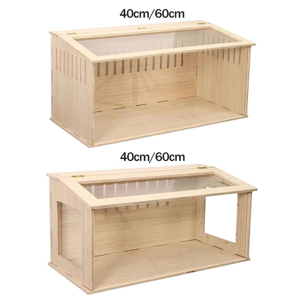 Holz Hamsterkäfig Hamster Lebensraum Kleintierkäfig Öffnungsbare Oberseite Versteck Nistkasten für Hühner Futterbox für Reptilien