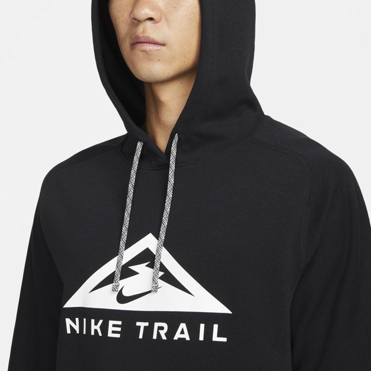 Nike Dri-Fit Trail Logo Print Hoodie Men Tops Black DV9325-010