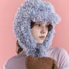 KNOT EARFLAP HAT IN FURRY BLUE