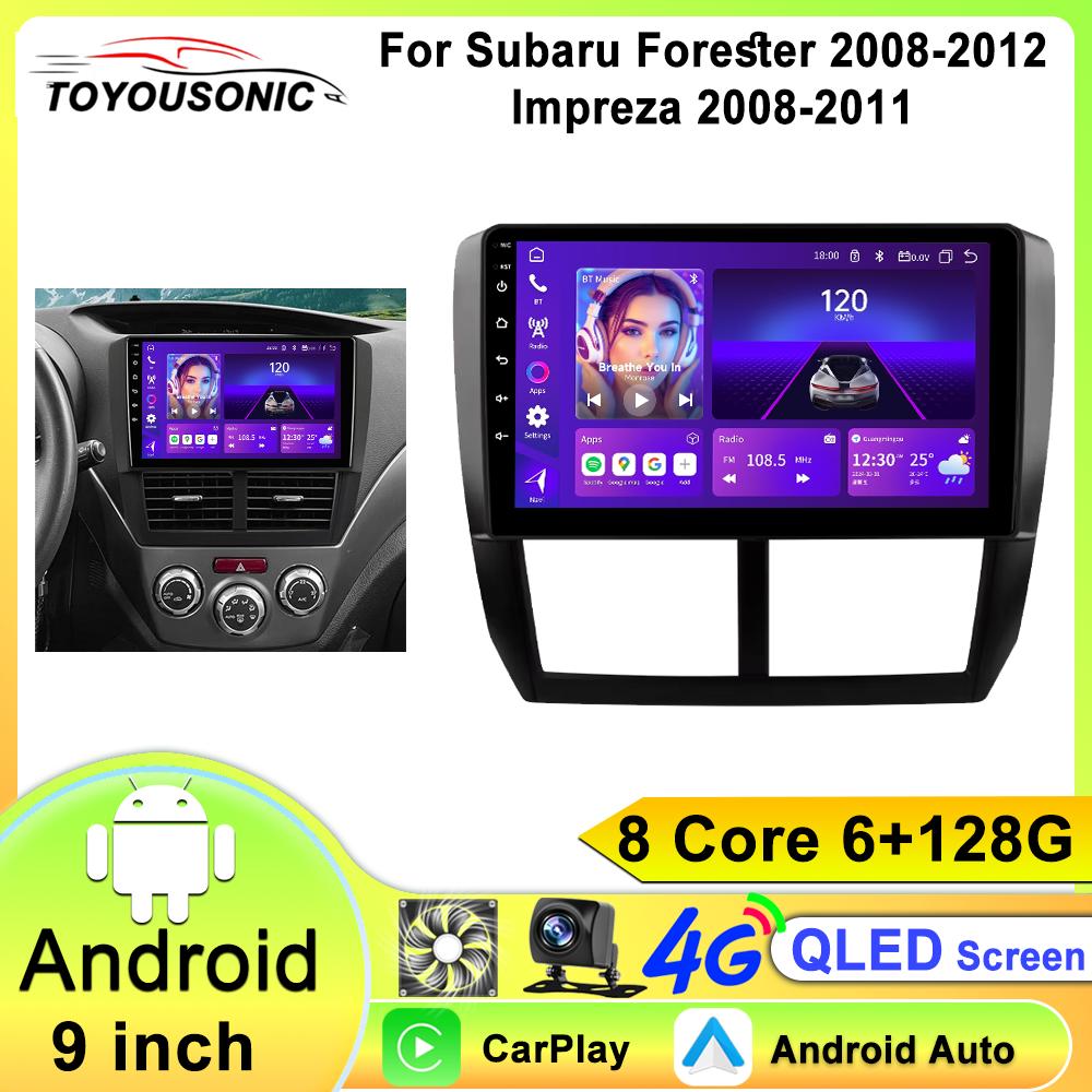 For Subaru Forester 3 SH Impreza WRX STI 2008 2009 2010 2011 2012 Android Auto Car Radio Carplay Multimedia Player GPS Stereo FM