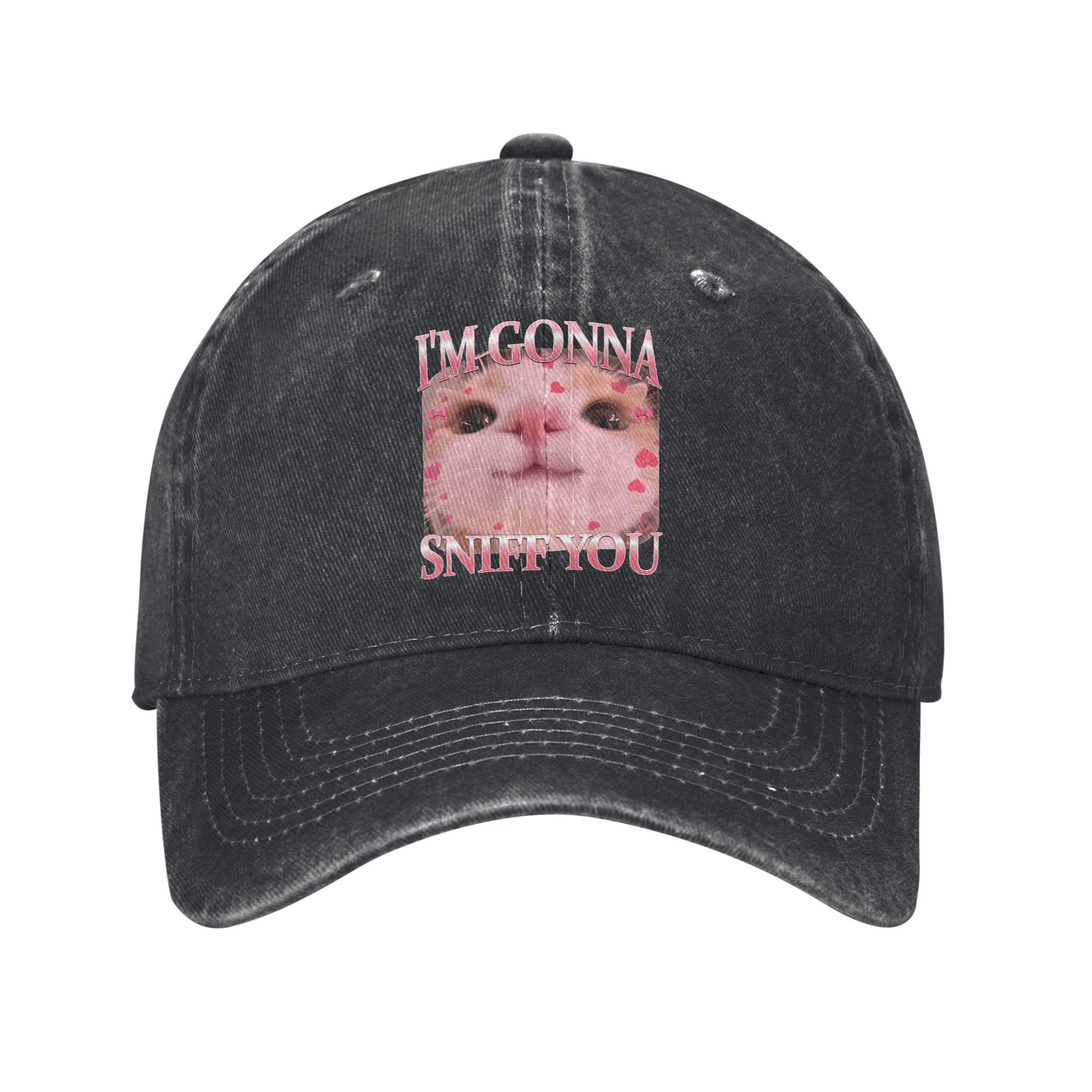 Im Gonna Sniff You Weird Funny Sarcastic Cat Lover Meme Casual Baseball Cap Hats Visor Protection Snapback Cotton Gorras Adjustable