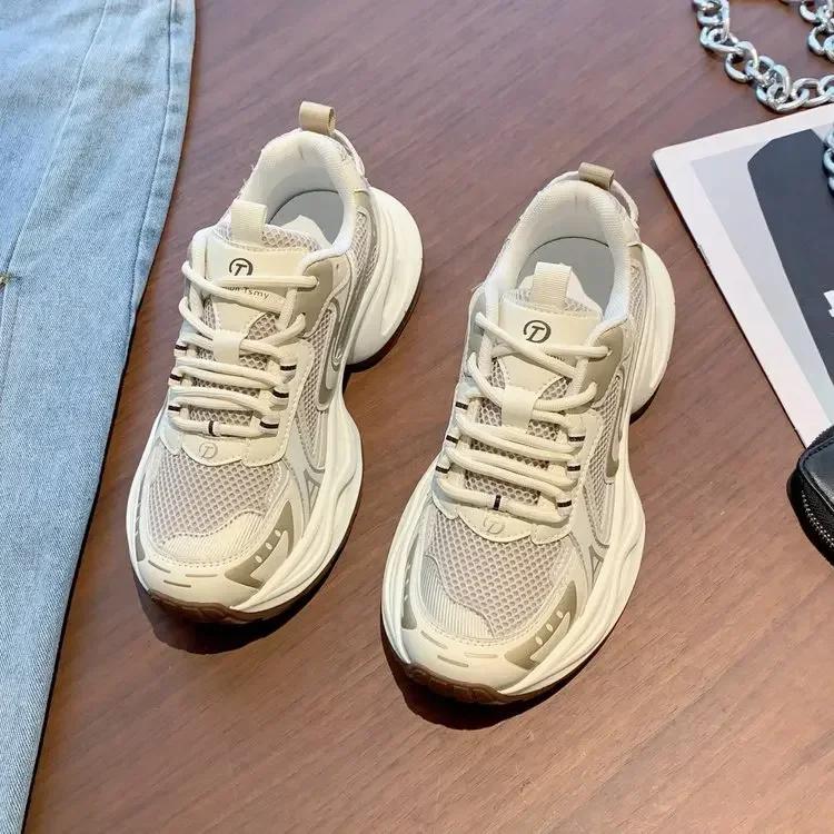 Fashion Thick Sole Dad Shoes for Women's New Mesh Breathable  Casual Sports Shoes Lightweight Running Shoes Zapatillas Mujer 2024