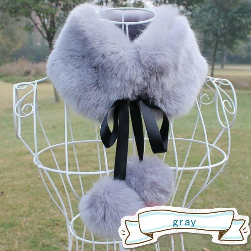 Imitation Rabbit Fur Collar Lady Fake Wool False Collar Female Shawl Women Collars