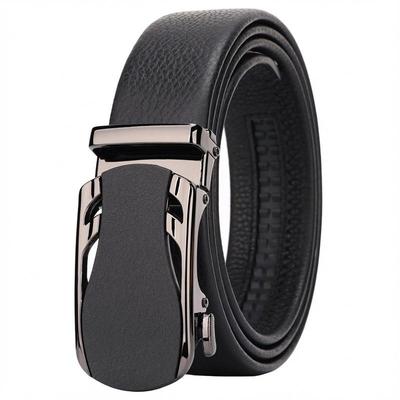 Men's High-End Leather Belt with Automatic Buckle - Versatile, Stylish for Business and Casual Wear