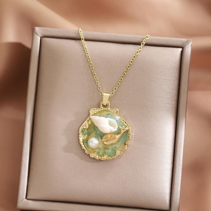 Artistic Blossomy Bivalve Charm Necklace 10 Artisanal Designs Additional Metal Mixture Jewelry Perfect For Gifting Instances