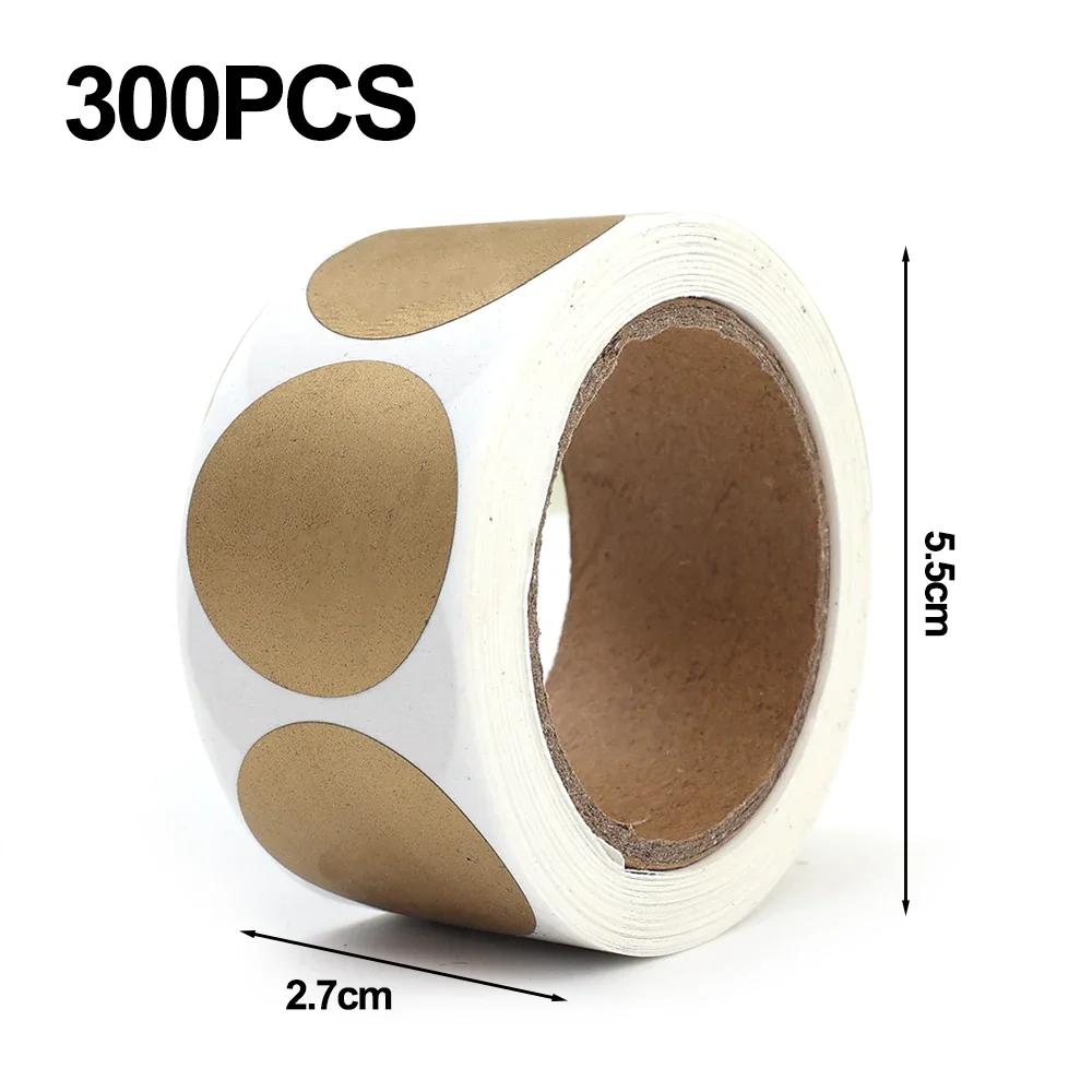 

Handmade Kraft Paper Blank Labels Round Scratch Off Scratch Stickers Silver Gold Adhesive DIY Sealing Gift Package Envelope Tool 300PCS(1 roll) золотий