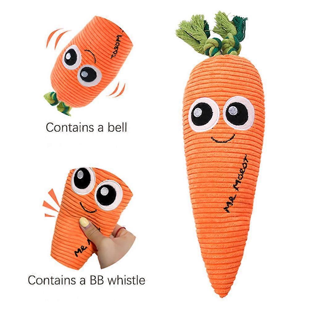 Carrot Dog Toy Cute Squeaky Plush Toys Funny Interactive Pet Carrot Shape Toys with Sound Comfort Soft Pet Supplies for Small Medium Large Dogs