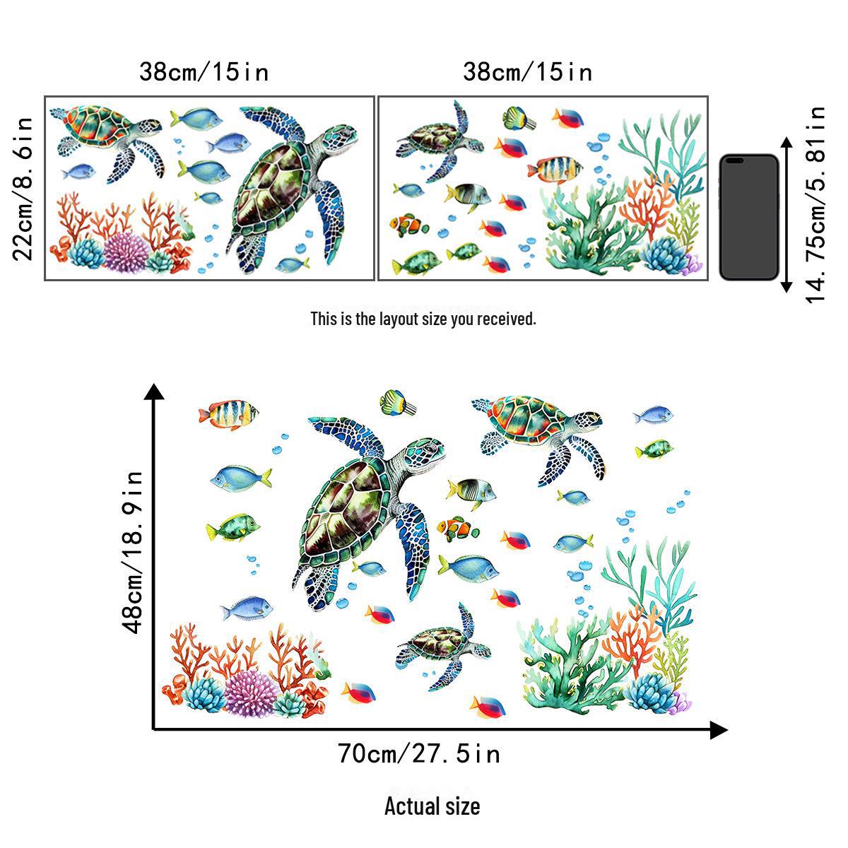 

Декоративные наклейки на стену с изображением морских черепах и рыб для спальни/ванной комнаты