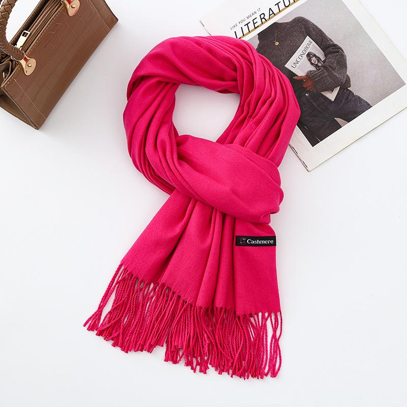 Damen Herbst/Winter Kaschmirwollschal - Koreanischer Stil Uni Rot