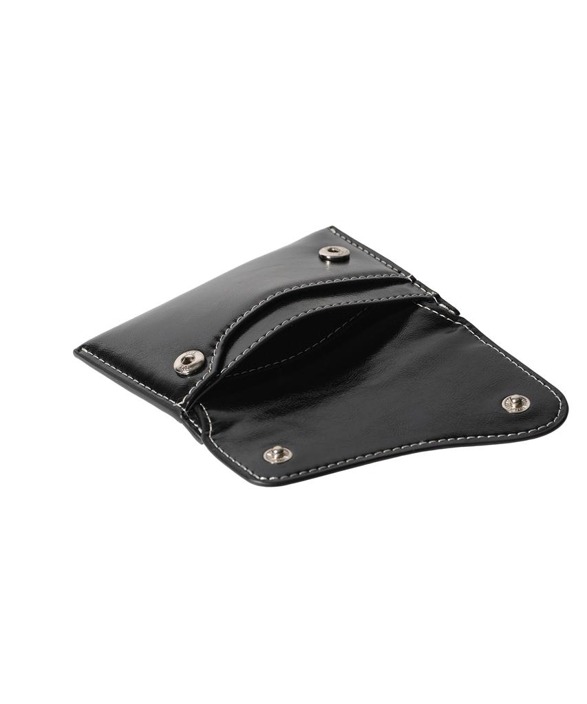 Lemasque Dot Saddle Slim Mini Transit Card Holder Black