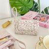 Snap Button Floral Makeup Bag Print Layered Storage Bag Organizer Pouch Coin Purse  Daily Storage