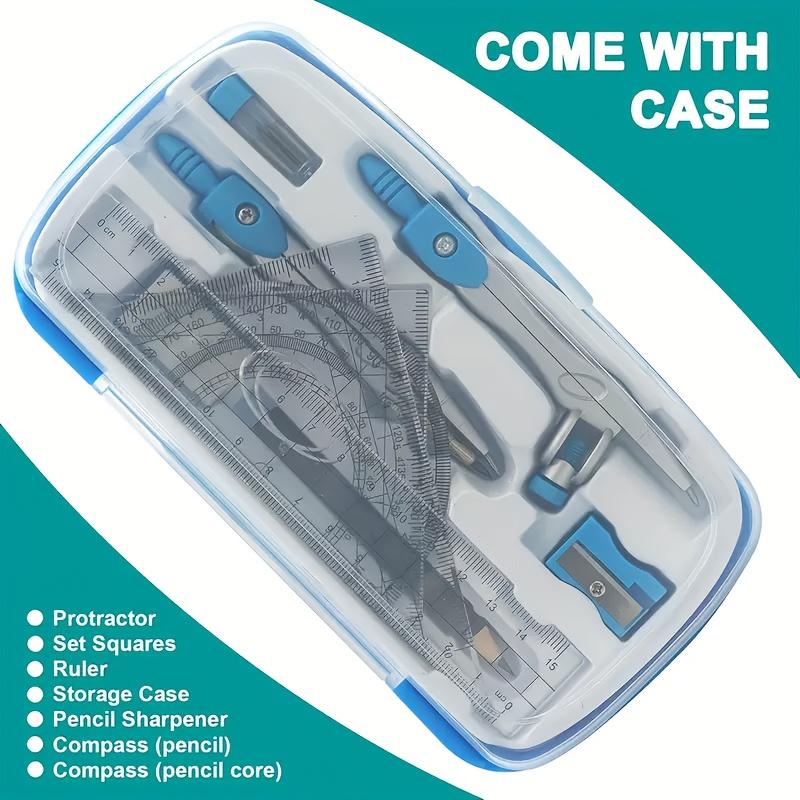 

Best-Selling Geometry Tool Set with Storage Box - Comprehensive Math Measuring Kit, Includes Protractor, Compasses, Ruler, Angle Finder,
