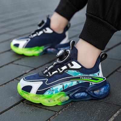 Atmungsaktive Mesh-Schuhe für mittlere und ältere Kinder, Jungenschuhe, neue Kinder-Ledersneaker, Jungen-Laufschuhe, verdrehte Schuhe