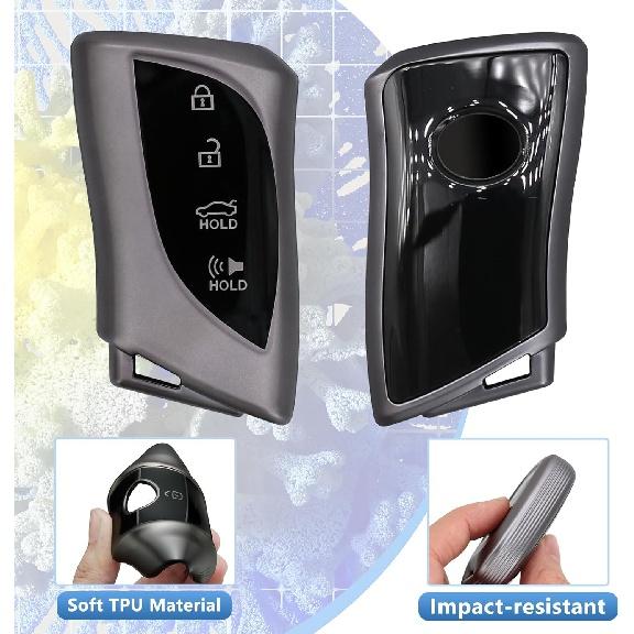 Schlüsselanhänger-Abdeckung für Lexus, Schlüsselanhänger-Hülle kompatibel mit 2024 Lexus UX200 UX250h LS500 LS500H LC500 LC500h ES300h F-Sport ES350 GX 460 Premium Soft TPU