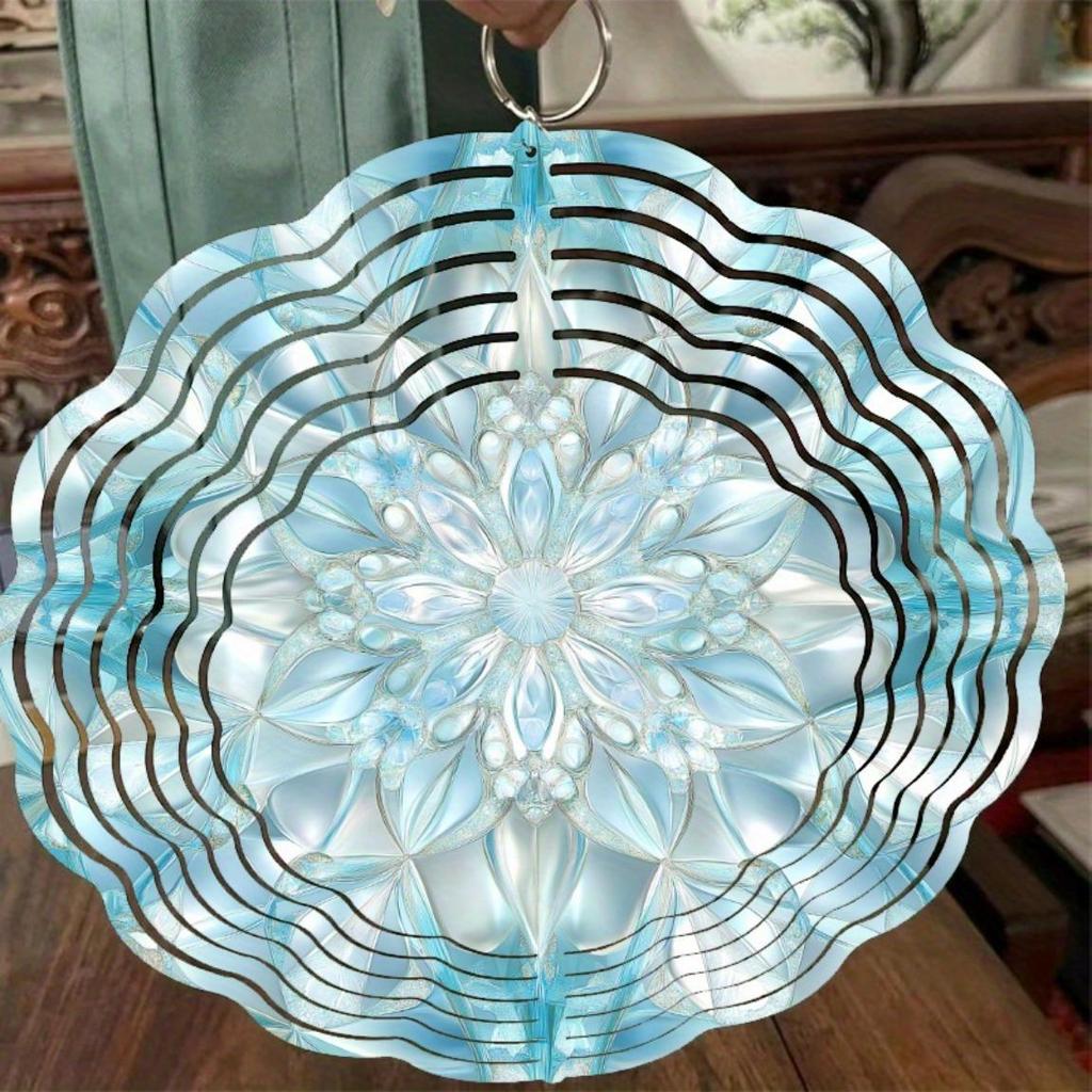 Metal Wind Spinner Outdoor Decor Snowflake Design Wind Chime for Garden Yard Patio Home Hanging Ornament Relaxing Wind Motion Art