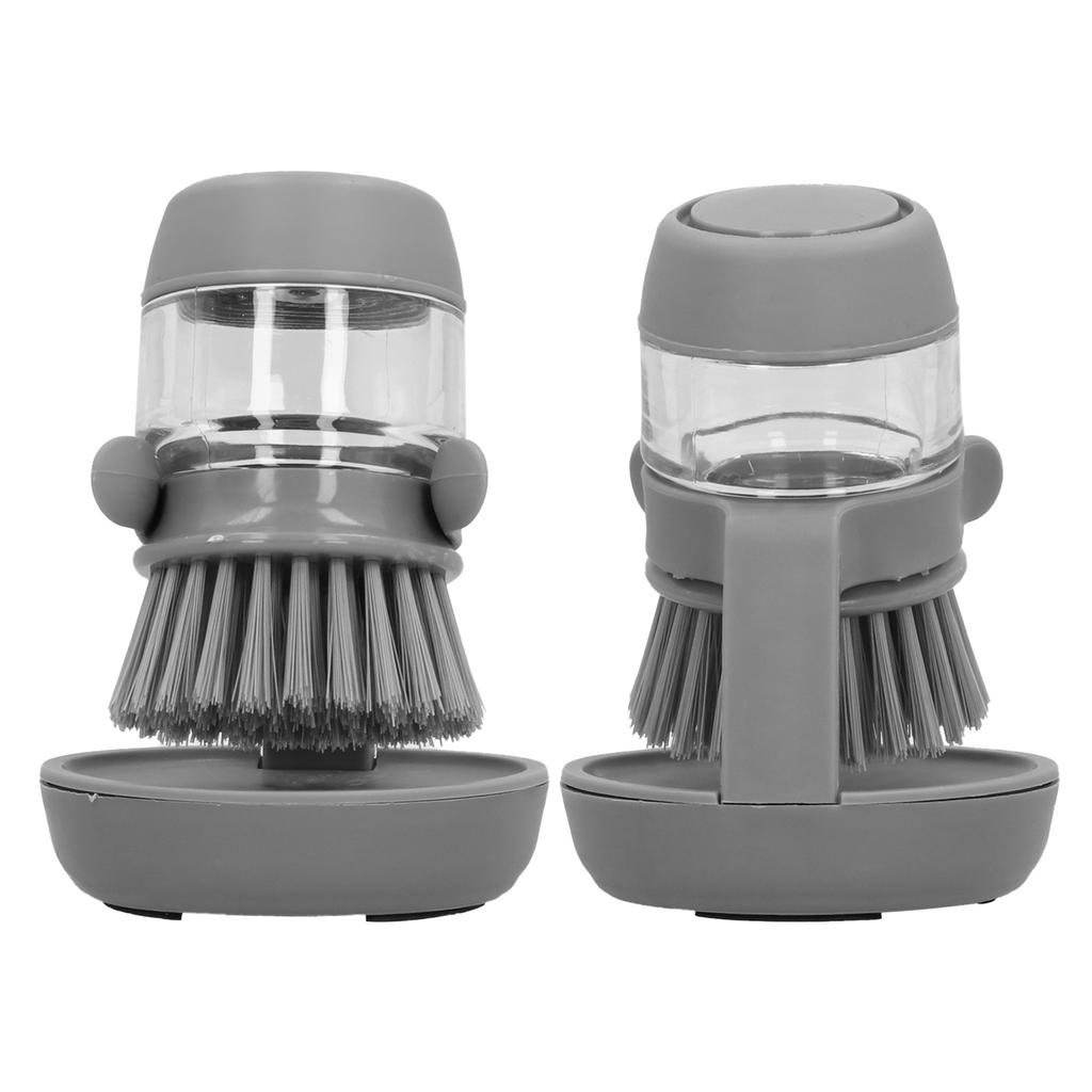 Automatically Add Liquid Dishwashing Brush Non Oily Cleaning Brush Kitchen Cleaning Tool(Gray )