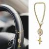 1Pcs Jewelry Decoration Cross Catholic Steering Wheel Charm Accessory Keychain Unique Design Car Ornament