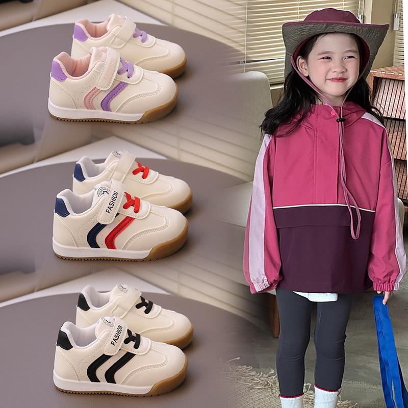 Girls shoes 2025 spring and autumn new toddler shoes boys casual shoes leather surface waterproof men's treasure Forrest Gump shoes non-slip soft sole