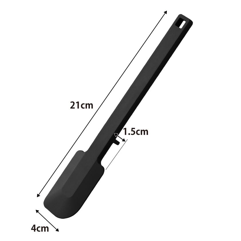 Yamazaki Jitsugyo Silikonspatel, S, Schwarz, B4 x T1,5 x H21 cm, Turm, spülmaschinenfest, Spatel mit schwimmender Spitze, kleine Größe 1603