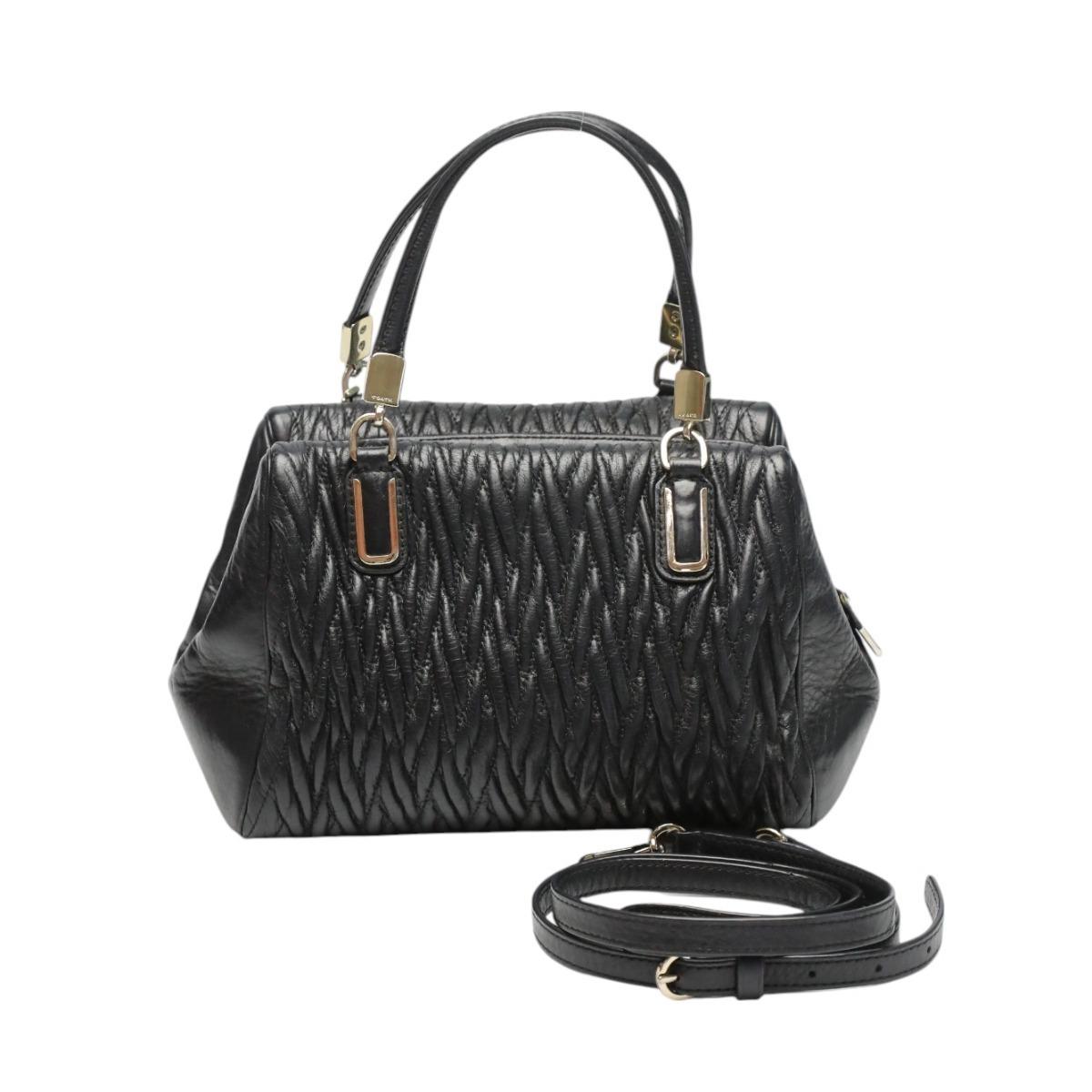 

COACH Satchel Madison Handbag leather black Women F49723 Used