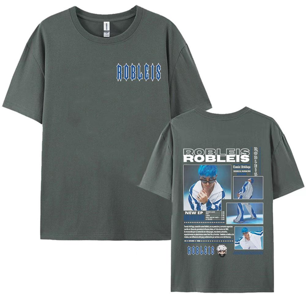 Rapper Robleis Album Tour 2025 Cover Tee Shirt Men Women Summer Harajuku High Street Oversized Tshirt Pop Music Cotton T Shirts
