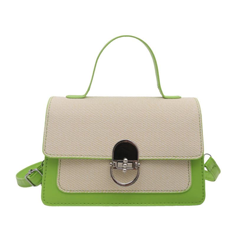 Contrasting color trend fashion small square bag women's 2025 new high-end texture messenger bag niche simple casual shoulder bag