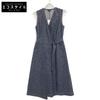 [/25Stainless Steel] 5105207 MOD DENIM SL ALINE WRAP DR Denim Sleeveless Wrap Dress 2 IndigoUsed
