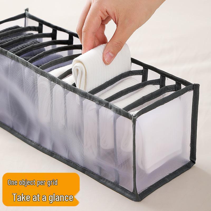 Foldable Mesh Fabric Storage Box for Underwear and Socks