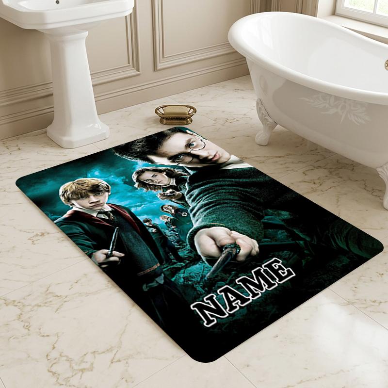 Custom Name Harry Potter Living Room Non-Slip Area Rug Soft Carpet for Bedroom Kids Playroom Sofa Office Home Decor Doormat