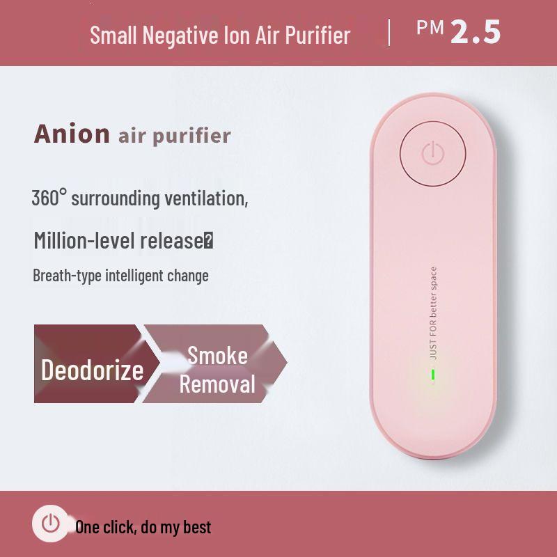 Compact Air Purifier with Negative Ion Technology: Removes Formaldehyde, Odors, Smoke, Dust, and Pet Dander for Home and Bedroom.