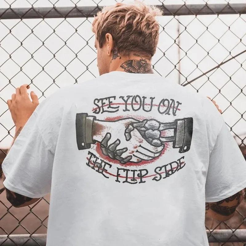 

Summer Men s T-shirt Gothic Harajuku Biker Skull Graphic Printed T-shirt Punk Skulls Street Short Sleeve Oversized Men Clothes 6XL