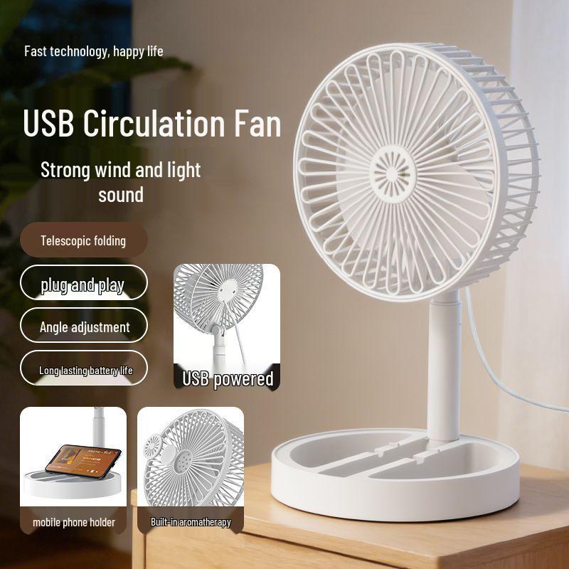 

Portable Folding Desk Fan, USB Rechargeable, Silent Operation, Strong Wind, Ideal for Office, Home, or Outdoor Use. USB Plug-In [No Switch]