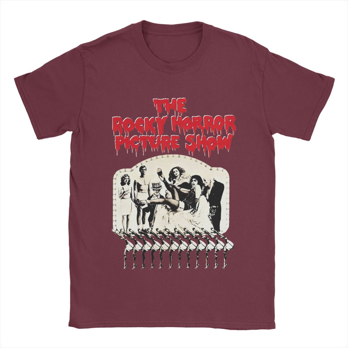 

Крутая футболка «Шоу ужасов Рокки» для мужчин с круглым вырезом, 100% хлопок, футболки с коротким рукавом, топы на день рождения XXXXXL бордовый