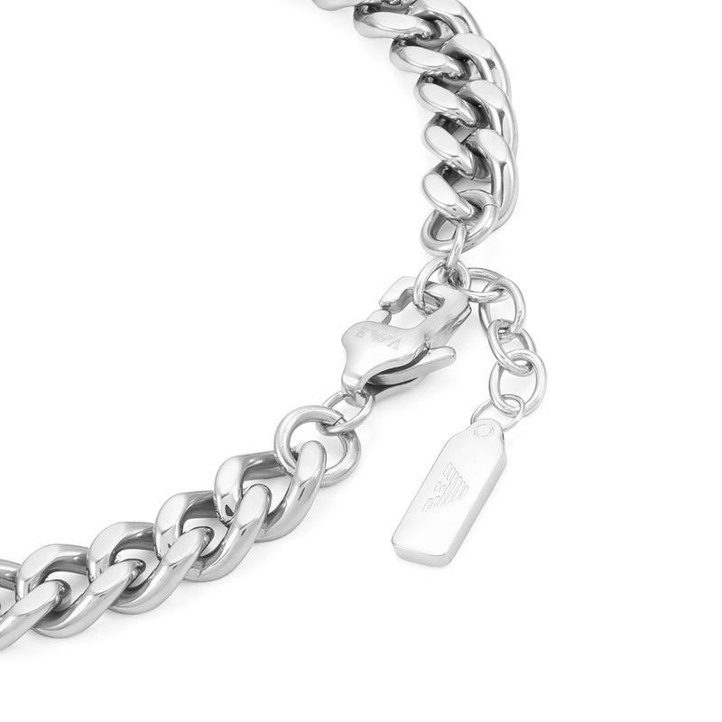 Emporio Armani Lobster Clasp Design Stainless Steel Bracelet Men's Silver EGS3304040