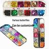 24 Colors Butterfly Nail & Eye Laser Sequins