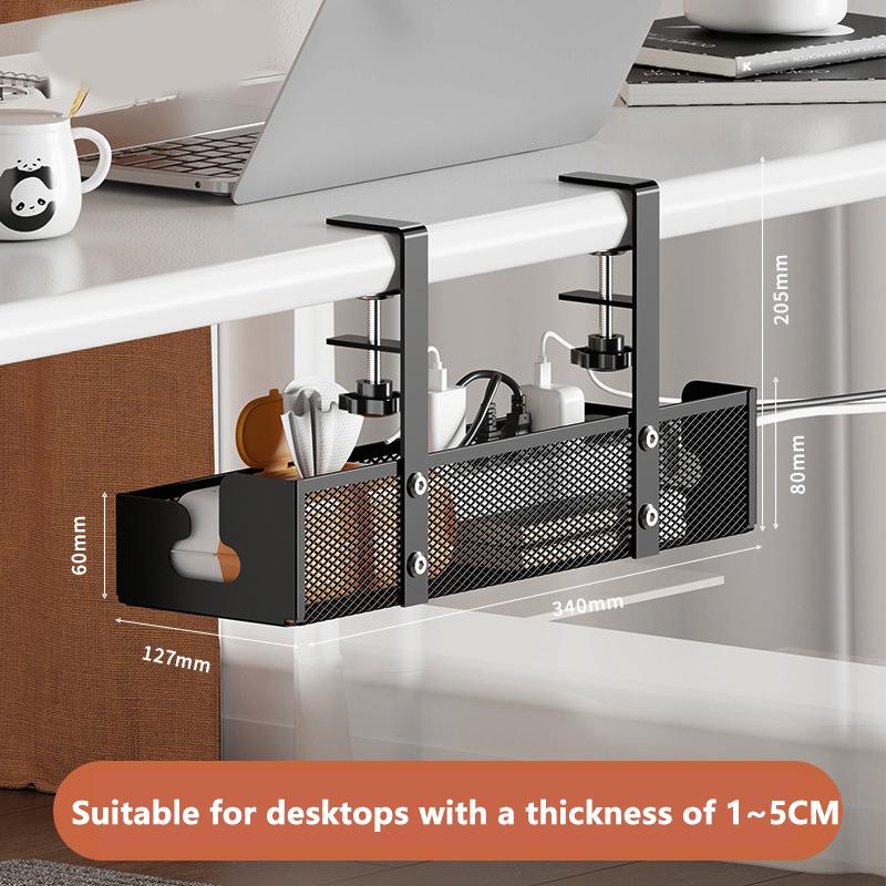 Органайзер для проводов Подстольный стеллаж для хранения Лоток для укладки кабелей Сетевые фильтры Хранение кабелей Подстольный органайзер Экономия места чёрный 1980₽