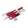 VICTORINOX Swiss Card Light Translucent Red Swiss Army Magnifying Ballpoint LED and Phillips Screwdriver with 13 Compact and Knife, Multi-Function