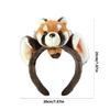 Cartoon 3D Raccoon Plush Headband Cosplay Costume Hairhoop Birthday Party Hairband Women Face Washing Makeup Headpiece