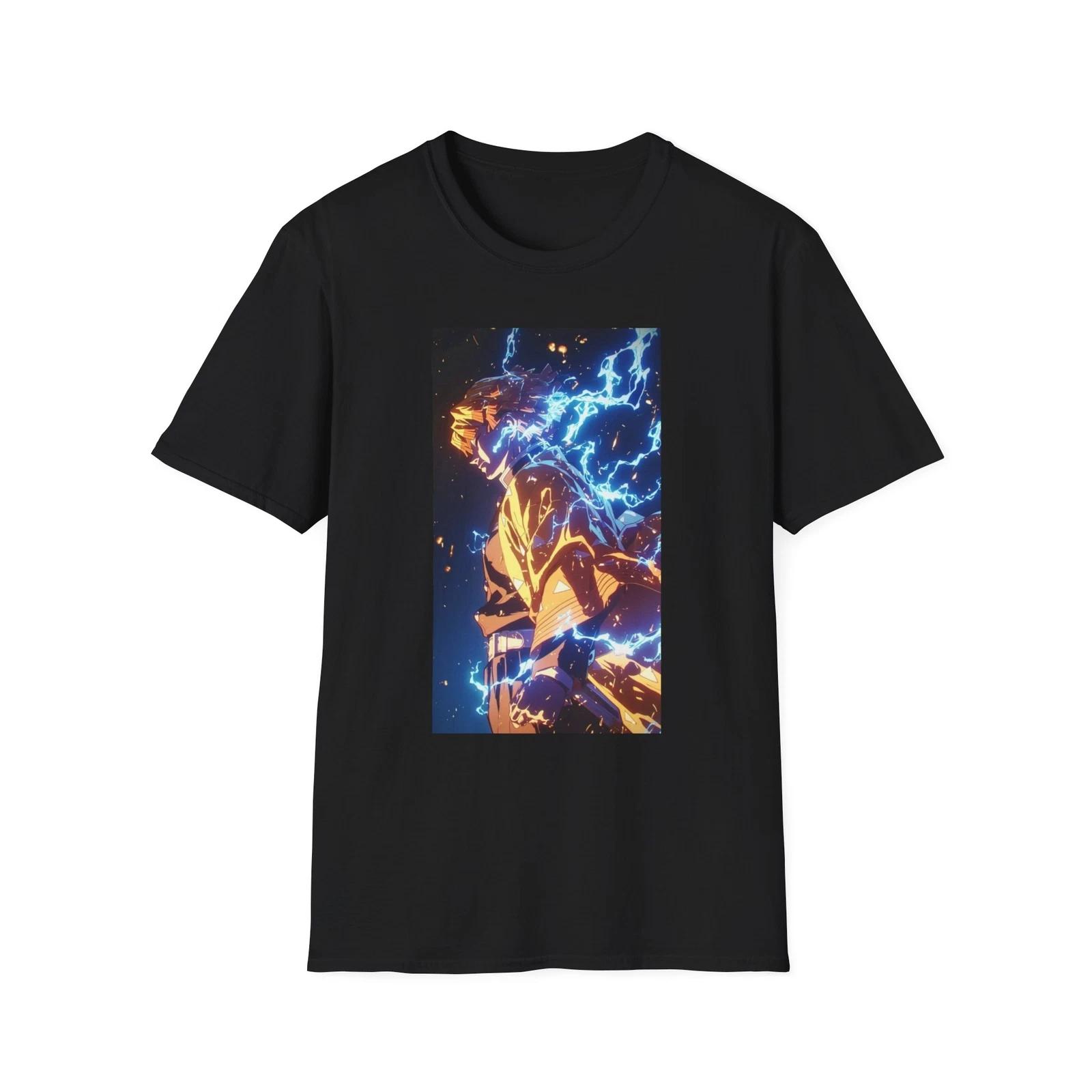 Demon Slayer Unisex JL Anime T-Shirt Softstyle - Zenitsu Agatsuma 100