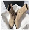 High Heels Pointed Toe Women Ankle Boots Suede Eleglant Shoes Woman Trend Pumps Designer Dress Mujer Botas