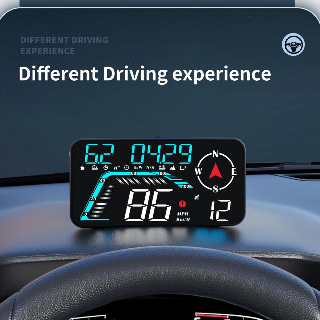 HD Vehicle Speedometer Universal GPS HUD Gauge G12 Head-up Display for All Car with Fatigue Driving Reminder Car Projector Alarm
