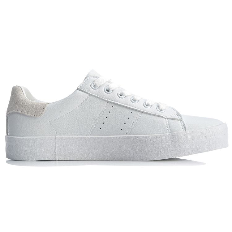 Li Ning Vulc Synthetic Leather Fashion Versatile Non-Slip Wear-Resistant Shock Absorbing Low-Top Skate Shoes Men sneaker White AGCQ055-2
